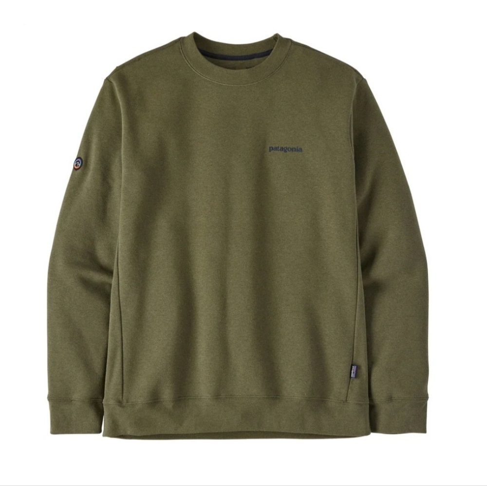 Patagonia Fitz Roy Icon Uprisal Crew Sweatshirt Olive Green Size XS NEW